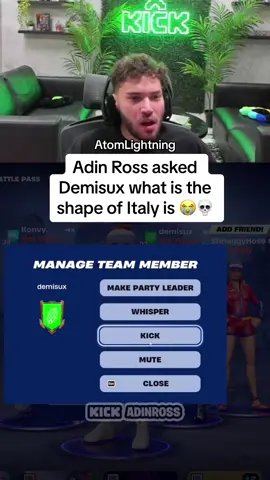 Adin Ross asked Demisux what is the shape of Italy is 😭💀 (tiktok this is a script) #adin #adinross #adinrossclips #viral #trending #xyzbca #demisux 