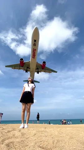 🥰✈️🌤️🏝️💗 #phuket #ภูเก็ต #หาดไม้ขาวภูเก็ต✈️🌅 #planespotting #aviationlovers #aviation 