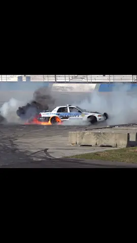 A duo we never thought we needed ⚠️preformed by professionals on a closed course⚠️ #cleetusmcfarland #tfue #crownvic #burnouts #freedomfactory #fullsend #cleetus #coyote #supercharged #drift #drifting #cars #cartok #drifttok #crazy #fire #policecar 