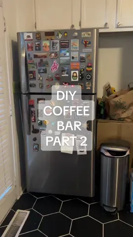 DIY Built in a Coffee Bar! Part 2! ☕️  I'm using @Dixie Belle Paint Co paint and products! AD #diyprojects #nationalparkpallet #diycoffeebar #kitchenmakeover #coffeebar 