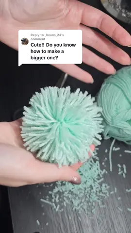 Replying to @_beans_24  How to make a bigger pompom, this is a a very quick and easy way to make a pompom. All you need is some wool and scissors for this tutorial. Let me know if you give it a try! Tag me in your finished results! #pompom #pompomtutorial #easypompomdiy #easypompomtutorial #pompomdiy #craft #crafttutorial #crafttok #wool #woolpompom #handmadecraft #handmadepompoms 