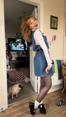 Style this cute vintage frog dungaree dress with me 🐸 #OOTD #ootdfashion #ootdinspo #ootdinspiration #fashion #fashiontiktok #fashioninspo #secondhand #vinted #depop #shopsecondhand #slowfashion #slowfashiontiktok #drmartens #vintage #vinatgeclothes #vintagevibes #denim #dungareedress 