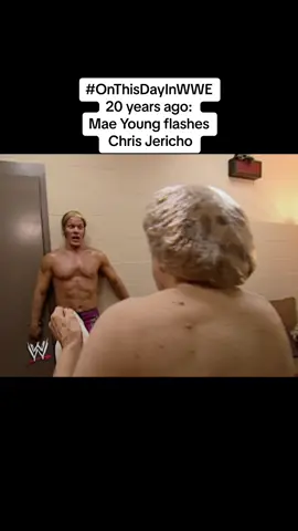 He thought it was Trish in the shower, but... Chris Jericho's reaction when he sees Mae is very funny! #OnThisDayInWWE #WWE #wrestling #chrisjericho #maeyoung #wrestlingfunnymoment 