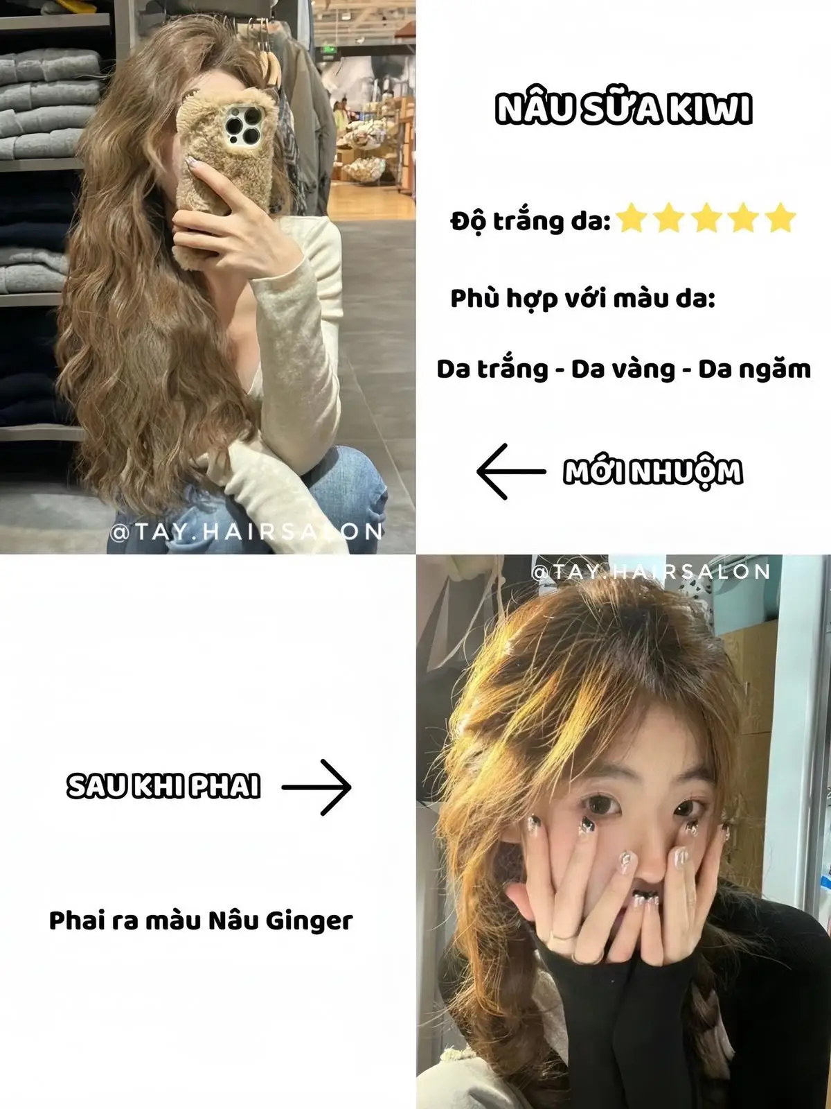 Màu sau khi phai không bị ra vàng nè ❣️yên tâm nhuộm chơi Tết nha nàng 🧧 #tayhair #tâybeauty #tiktokdaily #xuhuong #viralvideo #lamtocdontet #maunhuomdep #nhuomtochottrend 