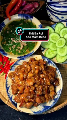 Vét sạch nồi cơm với món ba rọi xào mắm ruốc #camona #ancungtiktok #xuhuong 