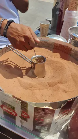 Turkish coffee made on the heated Wadi Rum desert sand ☕⌛😋 #TurkishCoffee  #Desert  #Coffee  #ViralHog