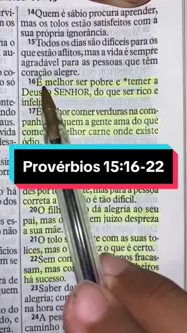 Provérbios 15:16-22 🙌🤍 #biblia #Deus #versiculosbiblicos #versiculododia #fycristao #versiculosdanoite #palavradeDeus #lendoabiblia #cristão 