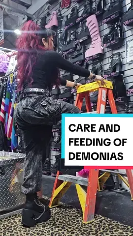 DEMONIAS ARE 60% OFF AT THE ALLEY 💥 COME FIND YOUR NEW FAVORITE PAIR AT BELMONT & CALIFORNIA IF YOU FREAKING DARE ☠️  #demonia #demoniaboots #demoniashoes #gothshoes #cybergoth #gothicglam #platformshoes #gothplatforms 