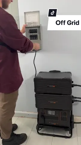 Cheapest battery backup for your home. Simple manual transfer switch and a portable power station. I have a link to the products I've been using and testing in my bio but I see advertisements for different brands all the time and looks like there maybe a lot of good options. #offgrid 