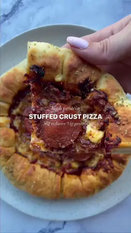Learn how to make high-protein stuffed crust pizza