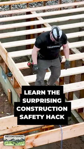 Sure footing always trumps direction of work.  It safer to stand on 2x10s that are flat and taking a step backwards, than working forward and standing on top of the joist.  Your brain is your first line of PPE, use it #framing #framer #ppe #keenutility  @MAXUSACorp  HN90F high pressure coil framing nailer.