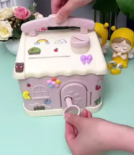 Alphar Toys Cartoon House Piggy Bank Children Cute Doll Coin Piggy Bank Box Timi baby HOT SALE Cute cartoon small house coin bank children with lock small #coinbank #piggybank #housebank 