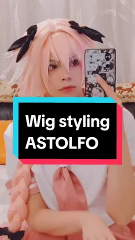 Look at how a wig can change just styling it 🥹 #wigstyling #astolfo #fategrandorder #astolfocosplay #femboy #cosplaywig #astolfotrap #cosplaywogstyling #fategrandordercosplay 