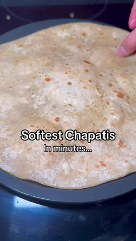 SOFTEST CHAPATI’s at home
 Quick and simple chapati recipe to accompany any veggies or curry. Follow this tutorial to learn how to make it with just 4 basic ingredients!
 
 Makes 6-8 chapatis:
 🔶2 cups wholewheat flour – extra for dusting
 🔸1 tsp salt
 🔸1 cup lukewarm water
 🔸Oil/ghee for drizzling
 
 Method:
 1.	Mix the salt and flour in a bowl, and start adding the lukewarm water bit by bit while kneading 
 2.	Knead into a soft but not sticky dough for 5 minutes till smooth
 3.	Add a little oil and knead again for 1 min before leaving it to rest for 30 mins at least. 
 4.	After the resting period, knead the dough again for a few seconds - it will be smoother now
 5.	Divide into smaller sections and roll each one into a ball, rest for a few mins
 6.	Meanwhile, heat a non-stick tawa (flat pan) and grease with oil or ghee
 7.	Using a rolling pin, roll each one into a flat circle using extra flour as needed
 8.	Place your rolled chapati on the tawa and drizzle a little oil or ghee. Once it changes colour after about 10-15 seconds, flip and cook while rotating and pressing using a tissue or cloth. 
 9.	Flip again to cook the other side
 10.	Stack your chapati’s covering it with a towel or plate to keep them warm
 
 I have a chapati box to keep mine nice and warm 😍
 
 ENJOY! 😍😍 #ediblesnapz_byjaz 👩🏻‍🍳 #chapati #chapatirecipe #chapatti #doughrecipe #indianflatbread #easyrecipeideas #roti #rotirecipe #chappati #indianfood #indianfoodinlondon #londonfoodblogger #easyrecipeideas #homerecipes #homecookedfoodisthebest #homecookedmeals #easydough #desifoodie #indianfoodlovers #indianfoodphotography #foodcontentcreator #recipedeveloper #growmypage #fyprecipes #fypindianfood 