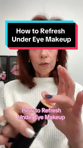 How to refresh #undereyemakeup in 4 quick and easy steps. #undereyemakeupthatwontcrease #refreshmakeup #ttsacl #makeupover50 