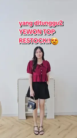YUHUUUUU YANG UDA DITUNGGU2IN NIH! YEWON TOP sudah RESTOCK bestie! cuss langsung diborong semua warnanya😆😆😆 #yewontop #orecca #atasanviral #bajucollar #bajukorea #bajumurmer #OOTD #fyp 