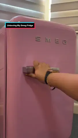 I am so inlooove with my pink Smeg personal ref!! 🩷🩷 #unboxing #smeg #smegfridge #pink #cruelsummer 