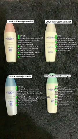 Jangan sampai salah pilih varian yupss😚 #sunscreenviral #rekomendasisuncreen #skinaqua #sunscreenchemical #sunscreenhybrid 