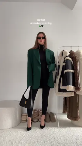 GRWM 🖤 styling my new green blazer 🤭 outfit / @Revolve ad #revolveme #grwm #getreadywithme #outfit #workwearstyle #workwearstyle #winter #elegant #classy #fyp #fy 