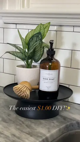 $1.00 DIY details HERE👇🏽 My daughter has been begging me for a cake stand for forEVER! So, when I saw this fun, 10-second DIY, I grabbed this plate and bowl (for $0.50/each!), glued them together and I have a waterproof pedestal stand perfect for pastries or to sit next to my sink for my soap.  #easydiy #budgetdiy #diyhacks