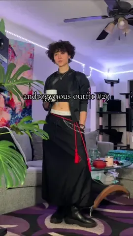 i don’t wear skirts often, but when i do ❤️‍🔥 outfit breakdown: top: @Aritzia  jacket: @PUMA  skirt: thrifted - zara boots: target bag: amazon 🔗  #androgynousoutfit #mascfashion #shetheypronouns #streetwear #genderfluid #wlw #fyp #foryou 