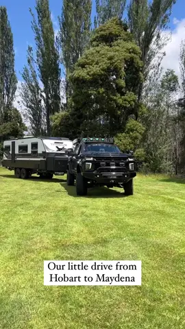 Our little drive from Hobart to Maydena 🫶🏼 #aussiedestinationsunknown #titaniumcaravans #maydena #tasmania #caravan #towing #caravanningaustralia #travelaustralia #fyp #foryoupage #foryou #gmspecialtyvehicles #gmsv #chevy #silverado