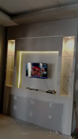 proses pemasangan backdrop tv dan partisi gibsum #jasapasangplafon  #partisiruangan #backdrop  #plafonpvc 