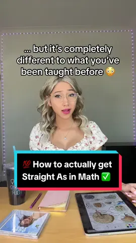 If I don’t laugh, I’d cry because WHY do they don’t teach you this from the beginning? 😭 - How do you get Straight As in Math??  ‼️‼️‼️ PRACTICE ‼️‼️‼️ Math is an application-based subject ✖️➗ This means that you need to learn to APPLY what you learnt to different situations every time, rather than just memorise & regurgitate information. 🧠 Most students make the mistake of studying for Math like other content heavy subjects (e.g. rewriting notes, making flashcards), which will help you memorise formulas. 😥 This method trains you to only be able to answer questions that are exactly the same as you have seen before. It will not teach you how to apply them in the exam, where you will likely get a different question/example that you haven’t seen before. So what should you do instead? ✍🏽✍🏽 Do as many practice questions as you can.  Start with the easy textbook drills, then work your way up to worded problem solving questions, and eventually extended response questions/practice exam questions. 📚📖 This is going to help you memorise the formulas MUCH better because you’ll gain a deeper understanding of the concept, and it will train you to be able to answer ANY question you could possibly get on the exam 🏆💯🥰 - #studyhacks #studytips #studytok #mathclass #mathhack #studentlife #students