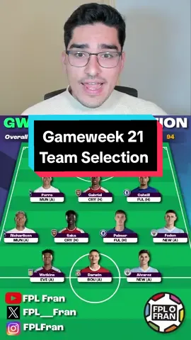 Gameweek 21 Team Selection FPL 23/24! #fpltiktok #fpltips #fplcommunity #fantasypremierleague #fpl #fpltok 