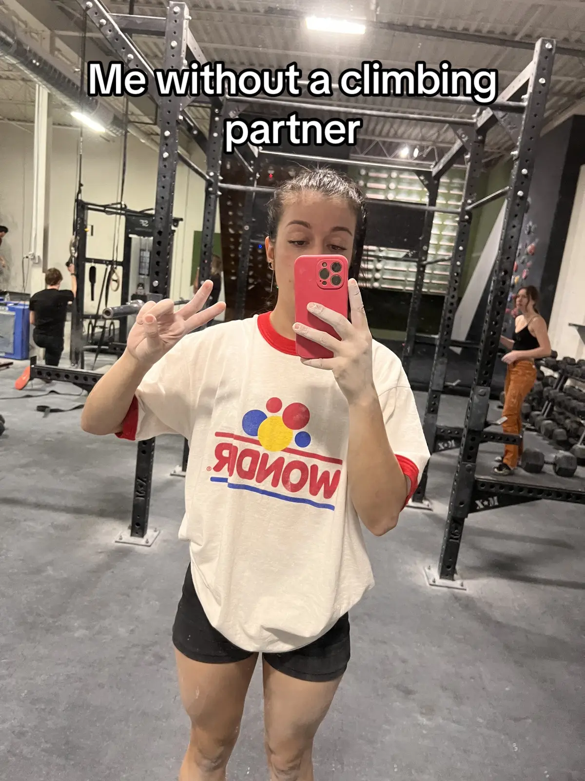 Catch me sport climbing with a partner - a loner in the gym without 🥲  #climbingtiktok #outdoorclimbing #climbingpartner #indoorclimbing #climbinggym #sportclimbing #girlswhoclimb 