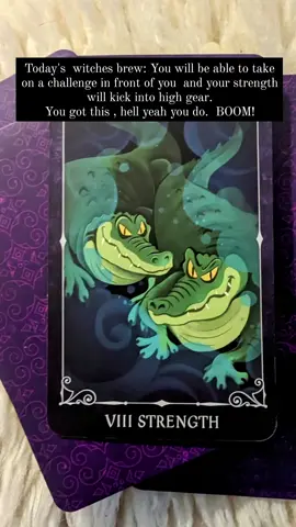 Today's  witches brew: You will be able to take on a challenge in front of you  and your strength will kick into high gear. You got this , hell yeah you do.  BOOM!  #mindset #motivation #tarot #intuitive 