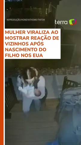 Imagens de uma câmera de segurança mostram o carinho que os vizinhos de Amanda Wells tiveram com sua família após o nascimento do primeiro filho. 
