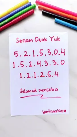 SENAM OTAK YUU!! Kemarin untuk anak, sekarang untuk orang tuanya dan guru wajib cobain juga nihh.. biar terlatih juga 😍😂  gmn? pada berhasil gakk?? #senamotak #senamotakyuk #senamotaksederhana #idemain #belajarbarengtiktok #senamotakchallenge 