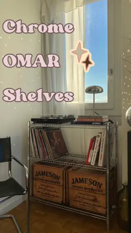 Such an easy makeover for the OMAR green shelves from @IKEA ✨ if you are obsessed with chrome as i am, the sprays are just 7€ each 🫣✨now i know that you can also get it straight away in Chrome but upcycling is always better 🫶🏻 #fyp #makeover #DIY #omarshelves #ikea #foryourpage #upcycling 