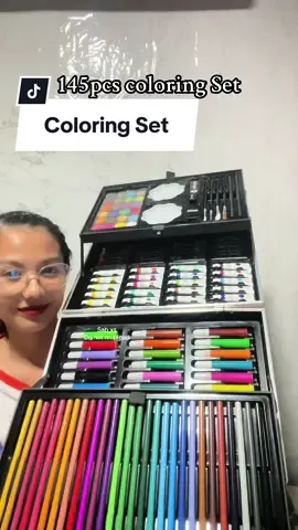 ANG NOSTALGIC NITO 145pcs coloring SET NA TO MGA SIS!! #fyp #coloringset #kidsgifts #giftideasforkid #coloring #watercolor #colorpencil #coloredpencils #affordable 