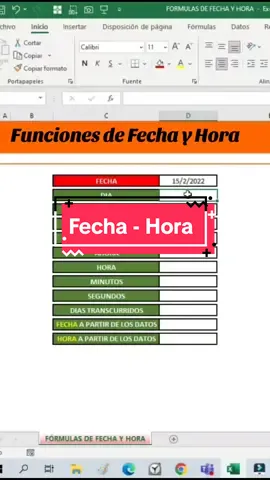 Funciones de Fecha & Hora - EXCEL #funcionesexcel #funcionfecha #exceltiktok #aprendeexcel #excelatajos #tareasenexcel #tipsexcel #excelpro #excel #exceltrucos #excelformulas #excelavanzado #excelentiktok 