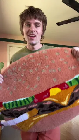 Smoking Burger rugs are availble! I’m only making 5! 🚬🍔 #fiberart #fiberartist #tuftedrugs #rugmaking #tuftingart #tufttheworld #tuftingrugs #tuftedart #tuftingmachine #burger #hamburger #burgers #hamburgers #burgertok #burgerart #burgerartist #surreal #surrealism #surrealart #absurdism #goofyart 
