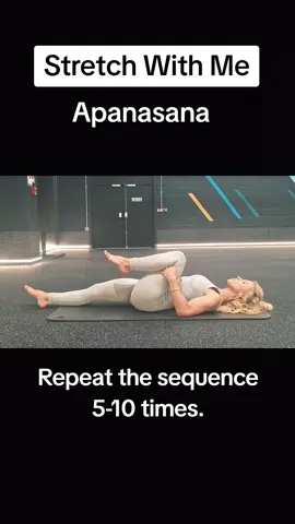 Stretch with me!  Apanasana. #yoga  #yogaflow  #yogafitness  #tiktoktrending #tiktokviral #yogawithme #howtoyoga #stretch #relax 