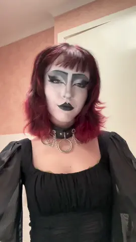 Its my first time ever attempting this makeup style! Biggest trust the process haha #tradgoth #cosplay #gothmakeup #traditionalgothmakeup 