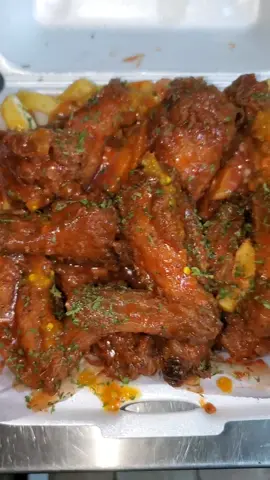Wingin' it  Have you tried out mouth watering wings🔥 Half portion -$35 | Whole portion $60 *portions comes with fries #ilovewings #buffalowings #bbq #bbqwings #honeymustardwings #munchiesmachine #thaichilliwings #wings #spicywings #spicywingschallenge #parmesanwings #honeymustardwings  #garlicparmesan #garlicparmesanwings #volcanowings #fyp #foryoupage #viralwings 