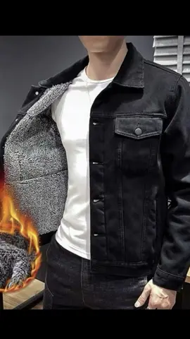 #áokhoác Denim Lót Lông Cừu Cho Nam, Áo Dáng Rộng Ấm Áp Và Hợp Thời Trang, Thường Ngày, Đa Năng, Mùa Đông Hãy nhanh tay - Khuyến mại kết thúc vào ngày mai!#CapCut 