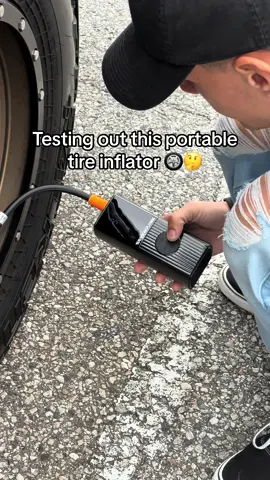 We put this portable tire inflator to the test. Its ideal for emergency uses to keep in your car as a back up!👌🏽#tireinflator #tiktokshop #tiktokshopfinds #viralvideo #viralproducts #mechanic #fyp #foryou #carsoftiktok #carmusthaves #carsoftiktok #cartips 
