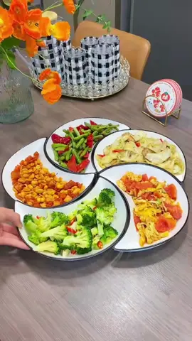 Set 5 đĩa hình bán nguyệt bày mâm cỗ ngày lễ tết✨️#giadungthongminh0211 #sanphamgiadung #batdiadep #diahinhbannguyet #foryou 