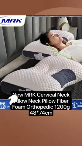 New MRK Cervical Neck Pillow Traction Release Neck Pain Neck Pillow Fiber Foam Orthopedic Contour Ergonomic Adult Sleeping Pillow 1200g 48*74cm Only ₱499.00 - 969.00!#fyp #tiktok #fy #fypシ゚viral #homeimprovement #household #orthopedics #pillowneck #pillowfiber#cervicalneckpillow 