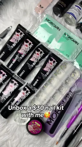Thee most affordable starter kit ive seen so far she ATEEEE #polygelkit #polygelnails #amazonnailfinds 