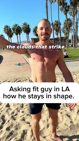 Asking really fit dude what he does for his wellness routine. #santamonica #workout #earthing #FitTok #foryou #workoutroutine 