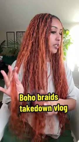 Taking out my boho braids and washing my hair after a month! This process is so long and exhausting 😫😭 #bohobraidstakedown  #washday #hairvlog 