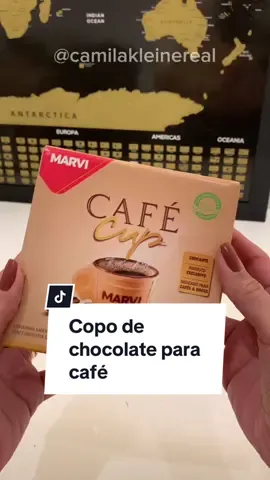 Comprinha da xícara comestível da Shopee: por fora uma casquinha crocante, por dentro chocolate meio amargo.  Um jeito diferente e gostoso de servir o cafézinho pra sua visita.  Se quiser o link de onde comprei é só mandar um direct. #achadosshopee #shopeebrasil #cafe #cafeteira #xicaracomestivel #comprinhasshopee 