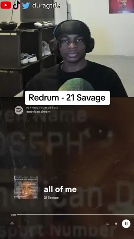 This beat go crazy🔥 #streamer #duragtife #21savage #reaction #redrum #trending #xyzcba 