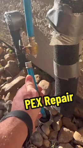 Repairing a leak on a 1/2” PEX waterline. #plumbing #repair #leak #plumber #fix #tradesman #fyp #freeze 